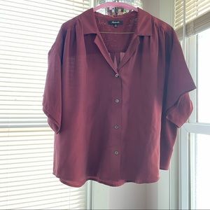 Maroon(ish) Madewell Crop Shirt (XXL).